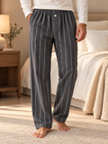 Men's 100% cotton pajama bottoms – Long and comfortable