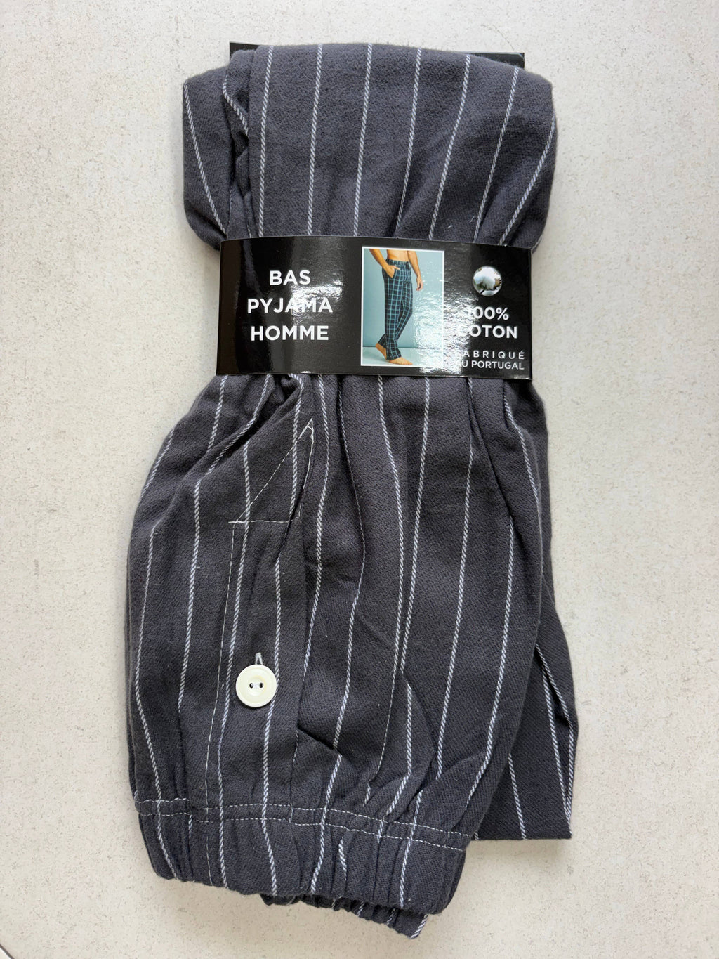 Men's 100% cotton pajama bottoms – Long and comfortable