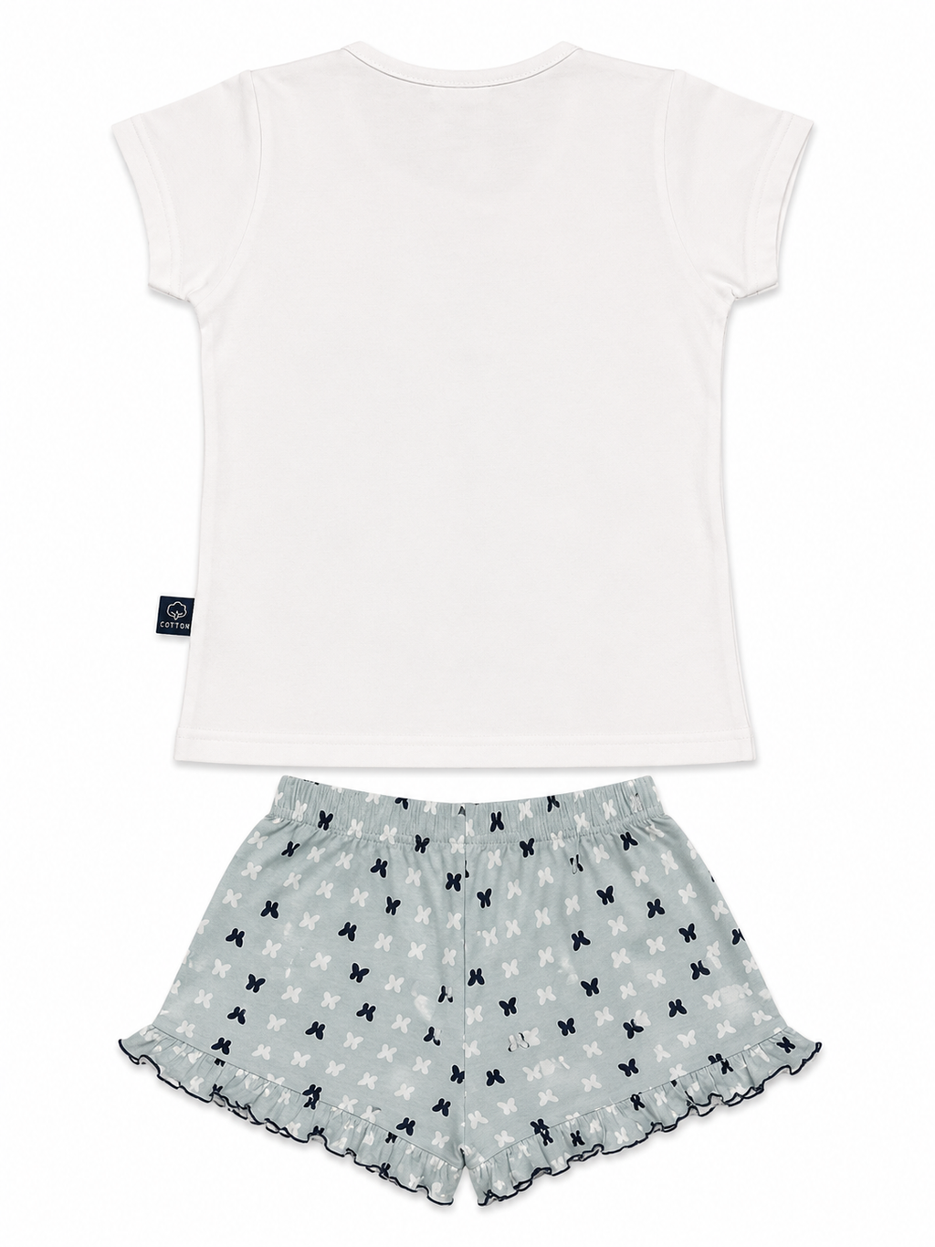 Children's Pajamas 100% Cotton | T-shirt and Shorts: Butterflies / 12A