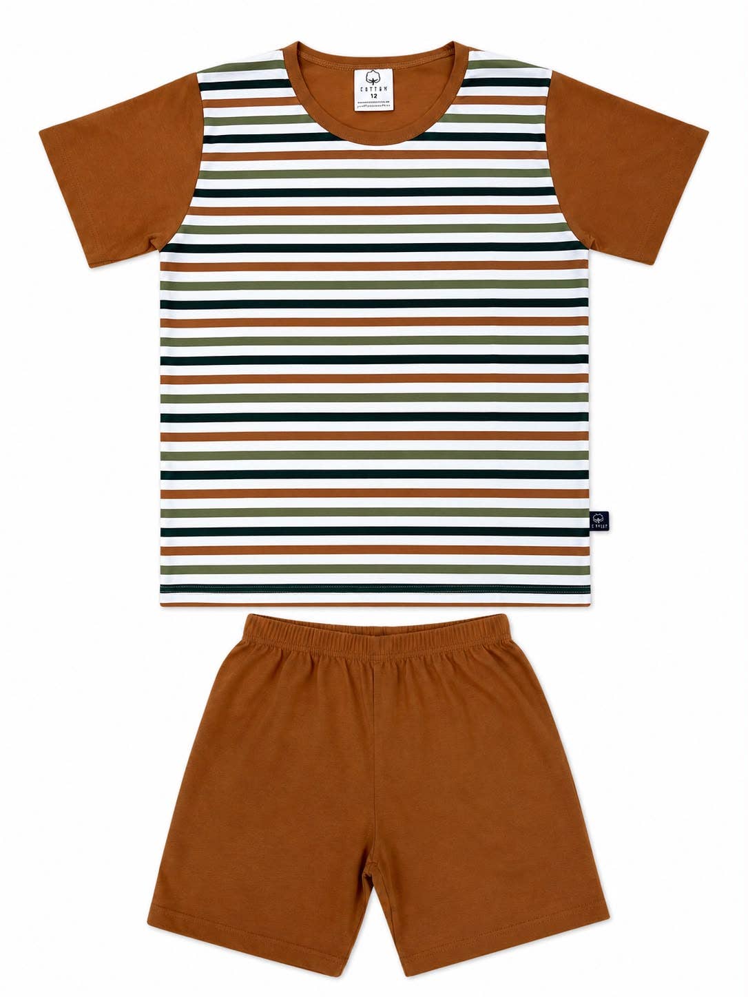 Children's Pajamas 100% Cotton | T-shirt and Shorts: Riscas / 6A