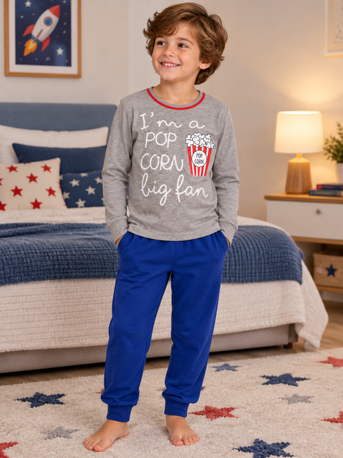 Children's Winter Brushed 100% Cotton Pajamas – Boy